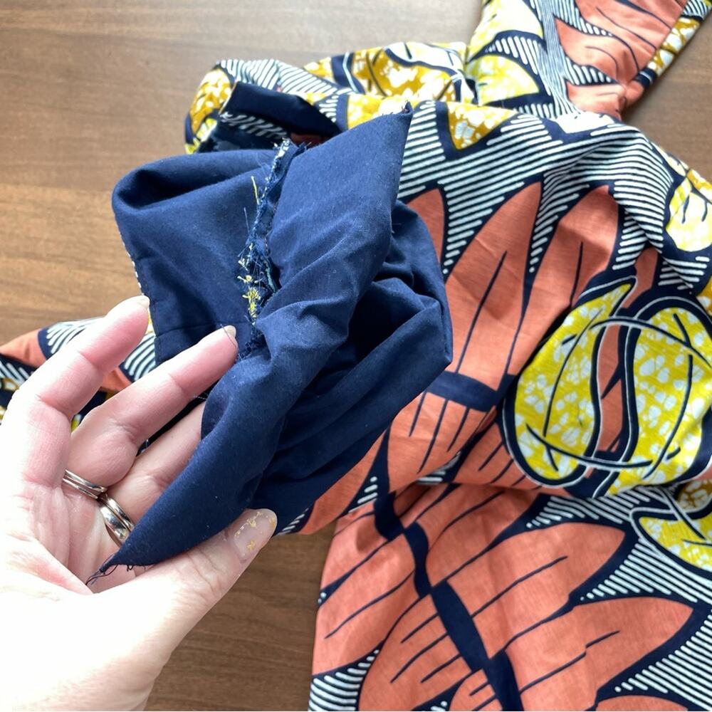Handmade | African Print Ankara Maxi Dress Patchwork Queen Puff 3/4 Sleeve Round - Picture 11 of 11